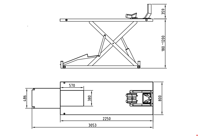 Bike Lift - Dimensions